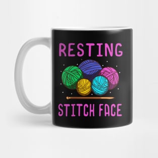 Resting Stitch Face Crochet Crocheting Mug